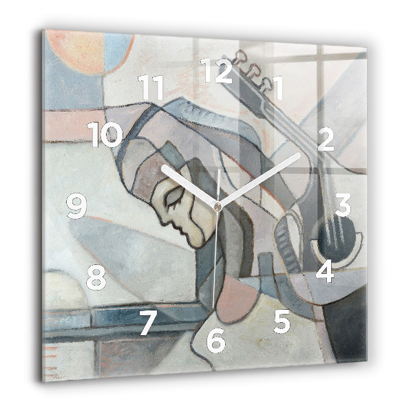 Horloge murale carrée Peinture abstraite