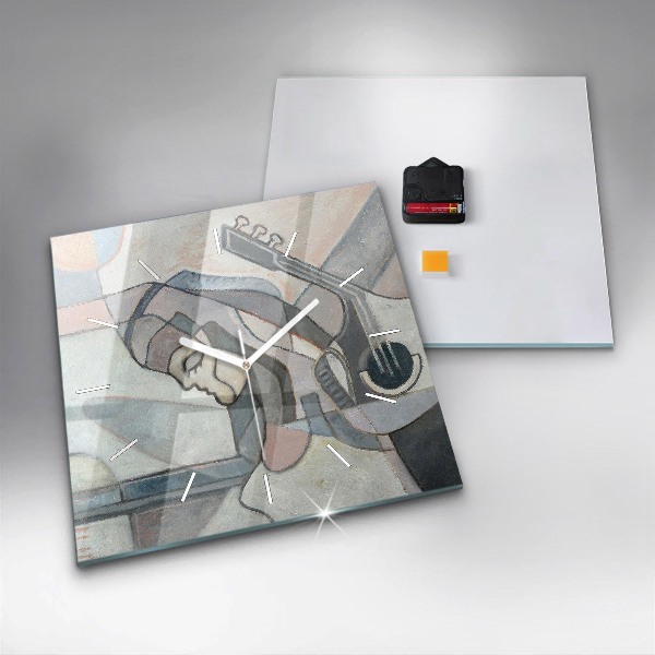 Horloge murale carrée Peinture abstraite