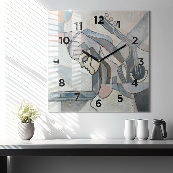 Horloge murale carrée Peinture abstraite