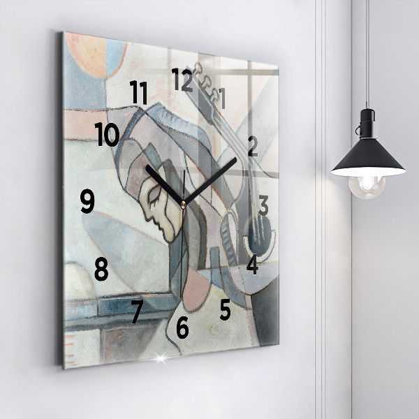 Horloge murale carrée Peinture abstraite