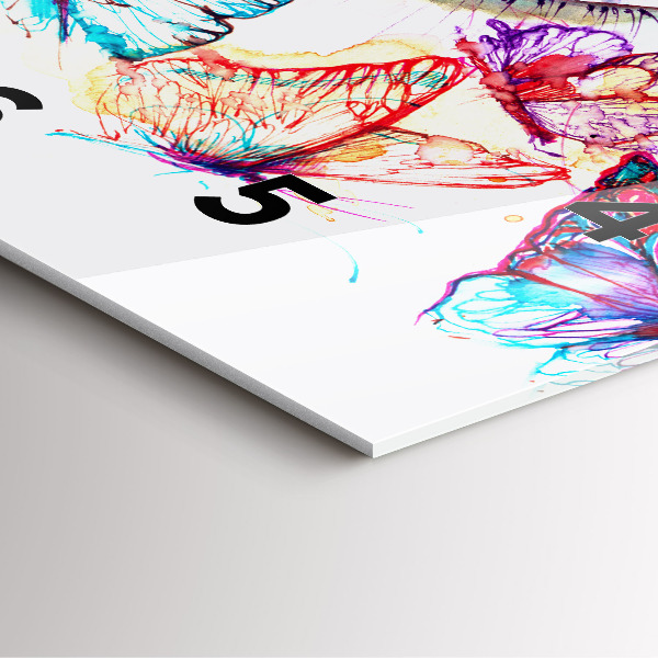 Horloge carrée en verre Œil de papillon coloré