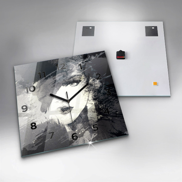 Horloge carrée en verre Femme - aquarelles