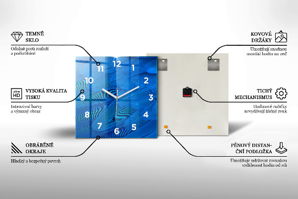 Horloge carrée en verre Coquelicots peints