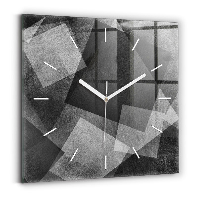 Horloge murale carrée Abstraction géométrique