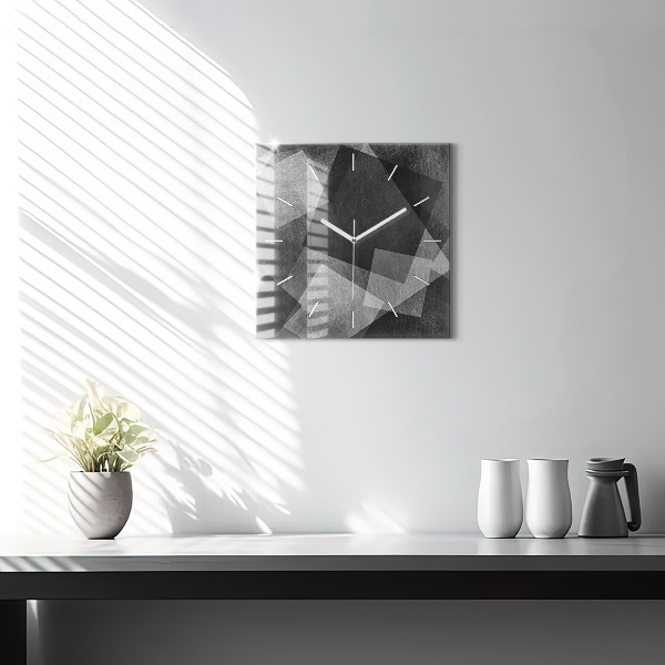 Horloge murale carrée Abstraction géométrique
