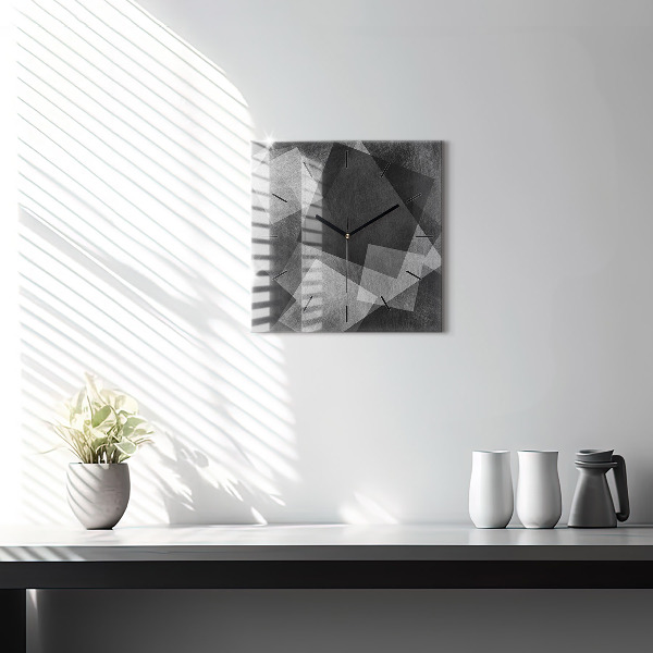Horloge murale carrée Abstraction géométrique