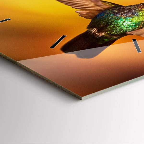 Horloge murale carrée oiseau colibri