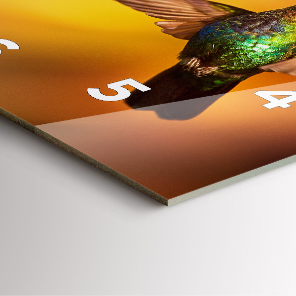 Horloge murale carrée oiseau colibri