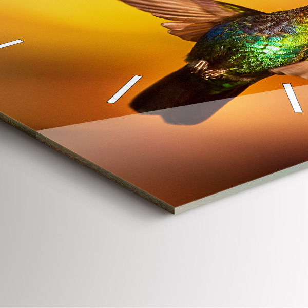 Horloge murale carrée oiseau colibri