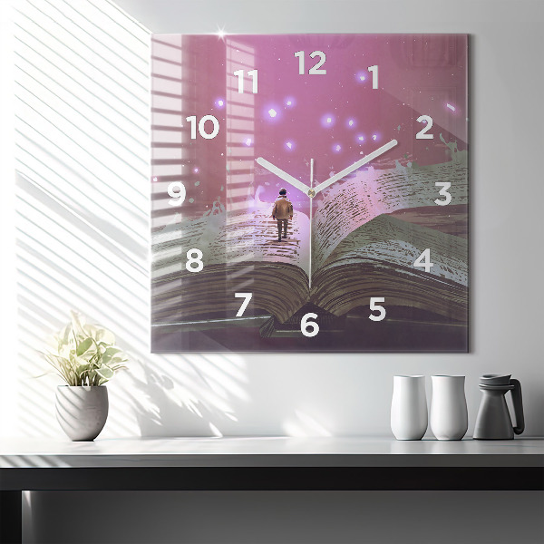 Horloge murale carrée 'Livre d''abstraction'
