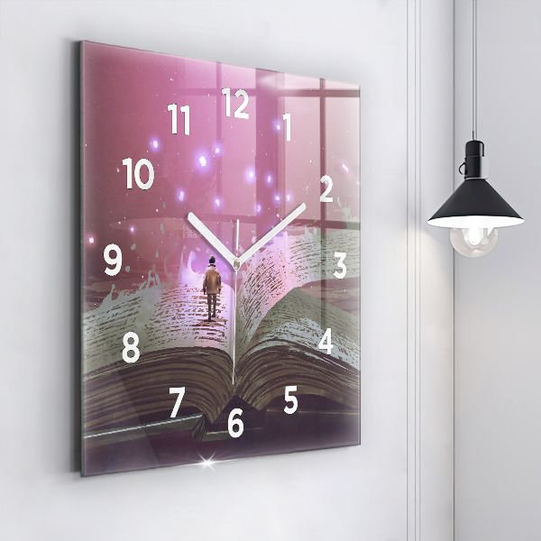 Horloge murale carrée 'Livre d''abstraction'