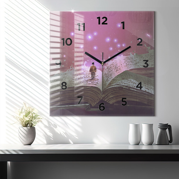 Horloge murale carrée 'Livre d''abstraction'