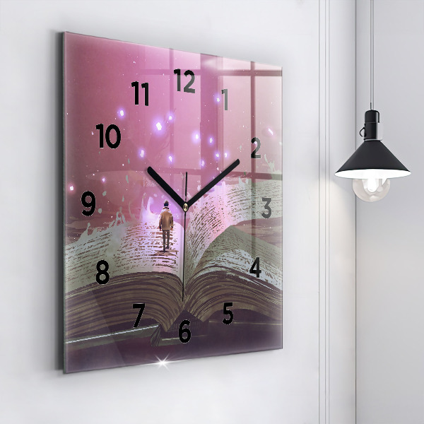 Horloge murale carrée 'Livre d''abstraction'