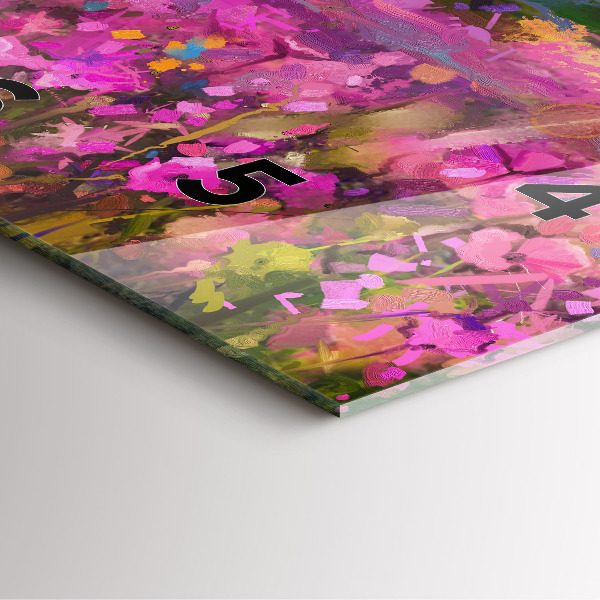 Horloge murale carrée Paysage de nature et de fleurs