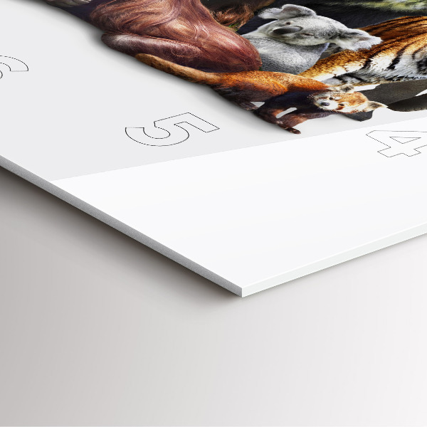 Horloge carrée en verre Animaux sauvages