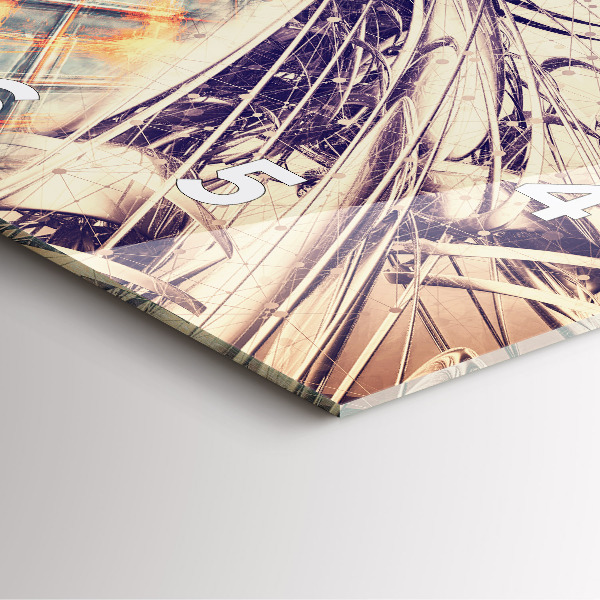 Horloge murale carrée Mécanisme abstrait