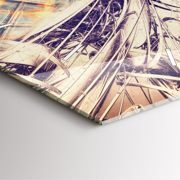 Horloge murale carrée Mécanisme abstrait