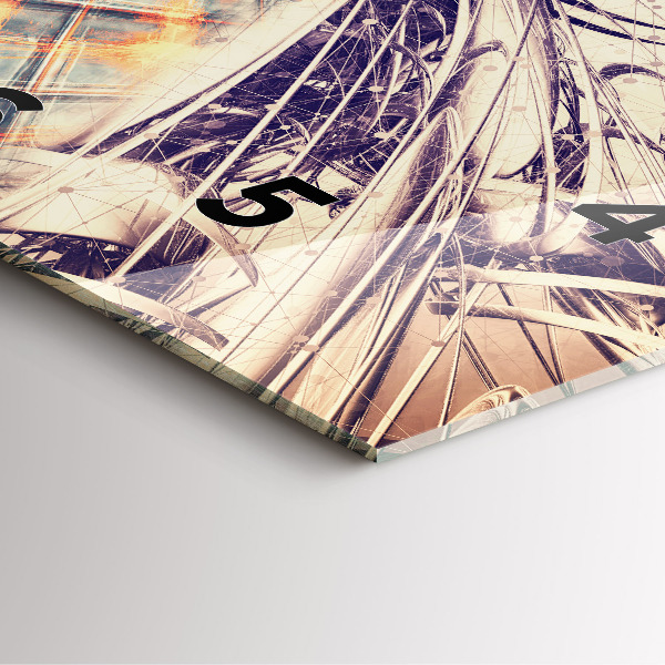 Horloge murale carrée Mécanisme abstrait