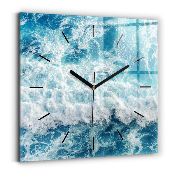 Horloge murale carrée Vagues de la mer