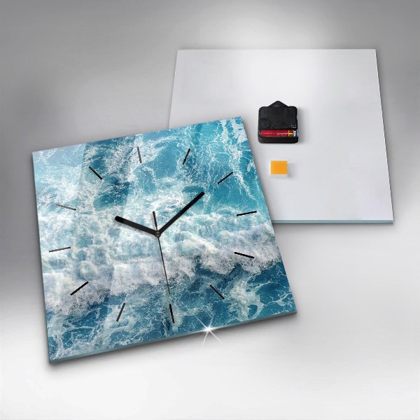 Horloge murale carrée Vagues de la mer