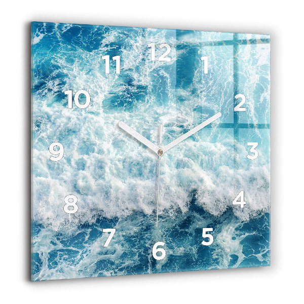 Horloge murale carrée Vagues de la mer