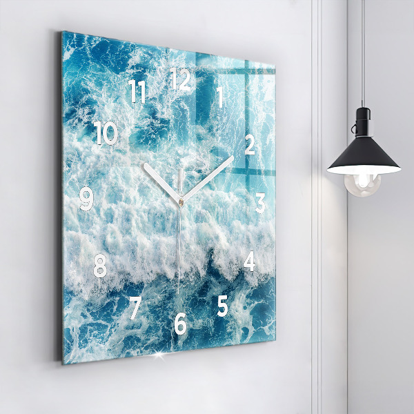 Horloge murale carrée Vagues de la mer