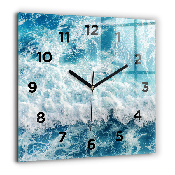 Horloge murale carrée Vagues de la mer