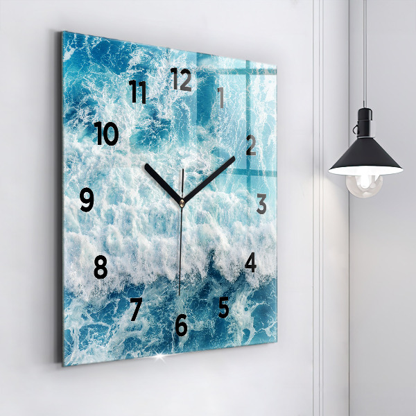Horloge murale carrée Vagues de la mer