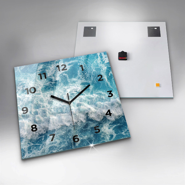 Horloge murale carrée Vagues de la mer