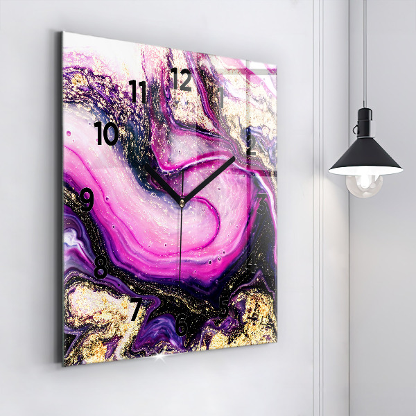 Horloge murale carrée Marbre abstrait