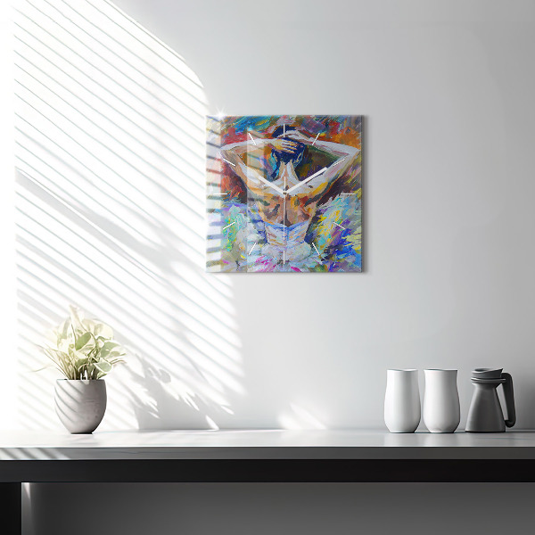 Horloge murale carrée Ballerine peinte