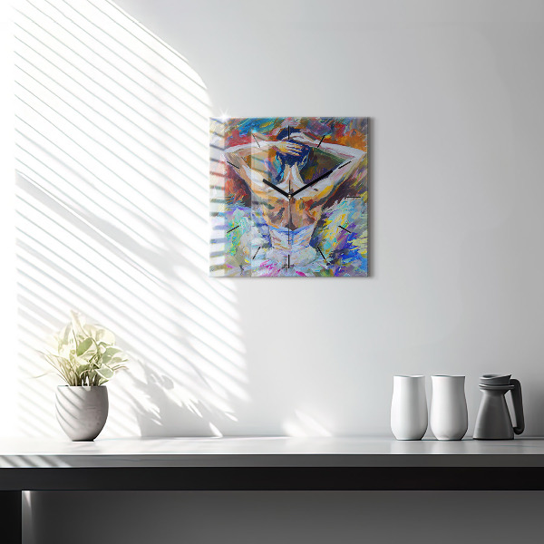 Horloge murale carrée Ballerine peinte