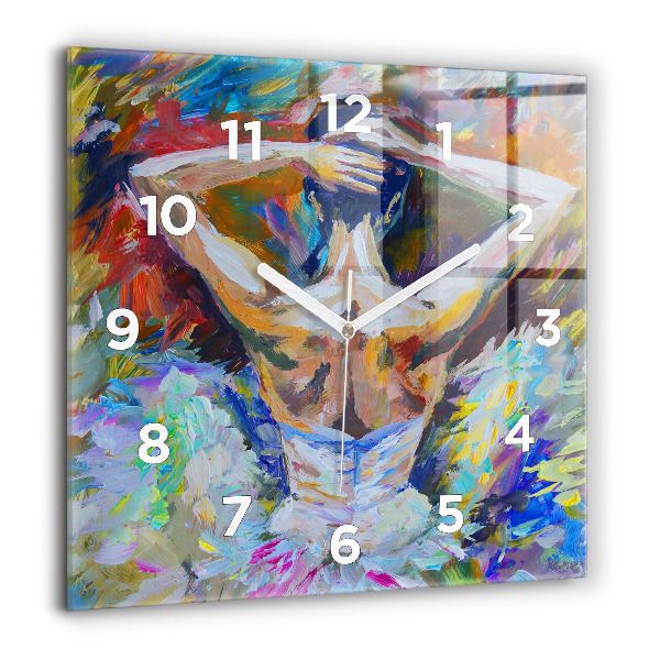 Horloge murale carrée Ballerine peinte
