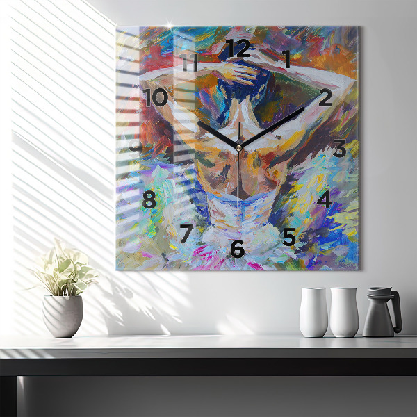 Horloge murale carrée Ballerine peinte