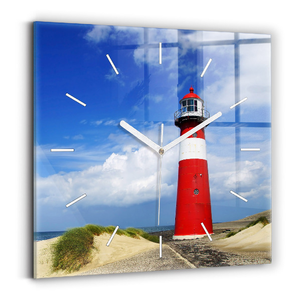 Horloge carrée en verre Phare