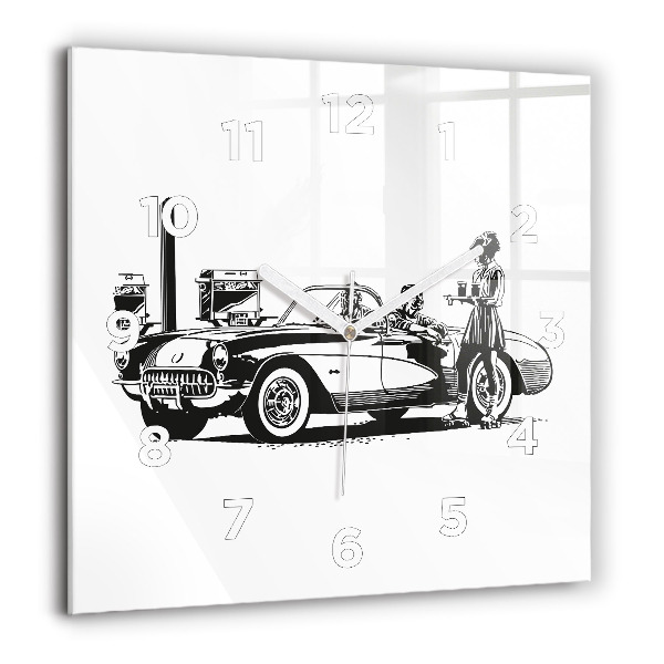 Horloge carrée en verre Illustration rétro