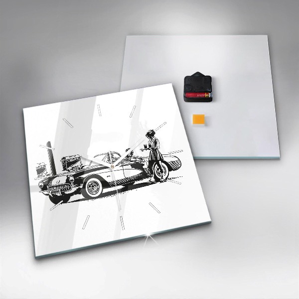 Horloge carrée en verre Illustration rétro