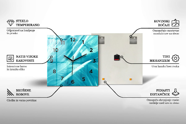 Horloge carrée en verre Illustration rétro