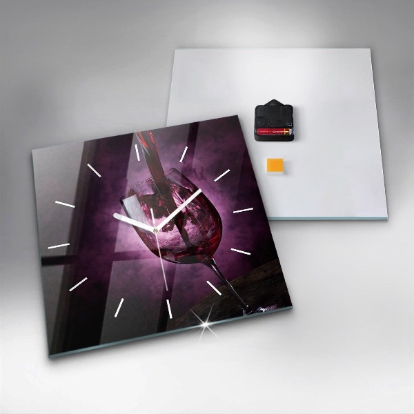 Horloge carrée en verre Verre à vin