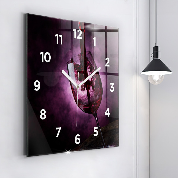 Horloge carrée en verre Verre à vin