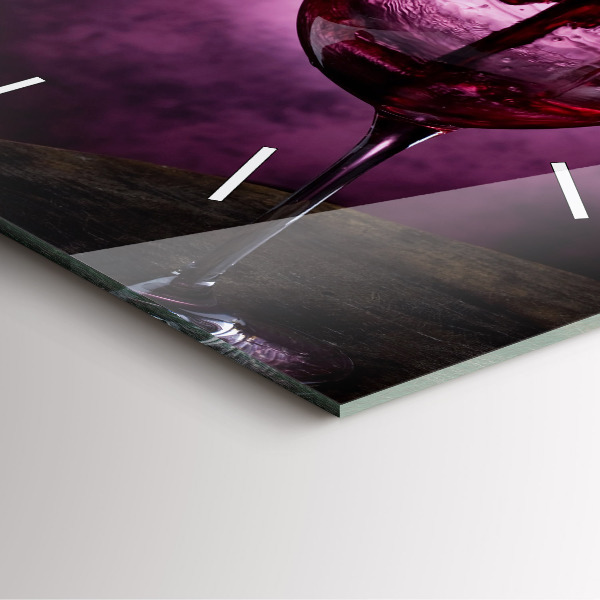 Horloge carrée en verre Verre à vin