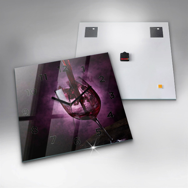Horloge carrée en verre Verre à vin