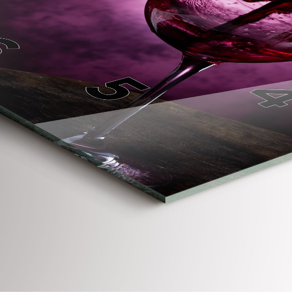 Horloge carrée en verre Verre à vin