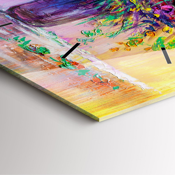 Horloge murale carrée Fleurs dans un vase