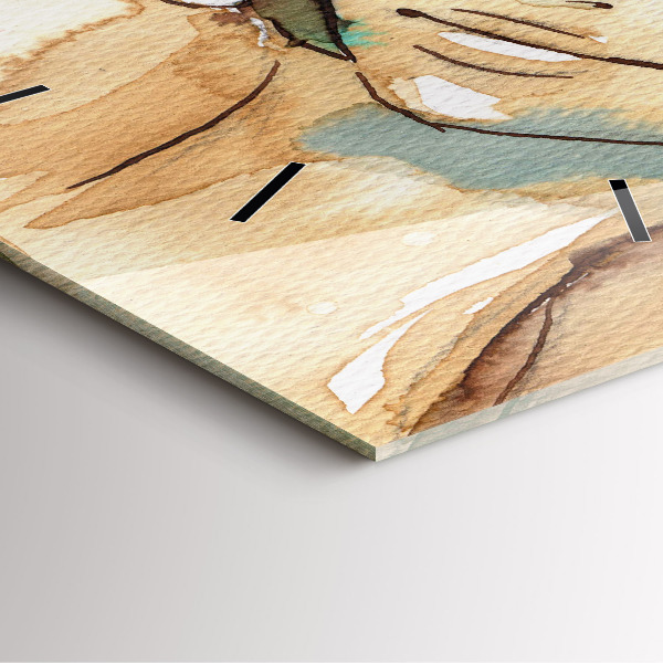 Horloge carrée en verre Femme abstraite