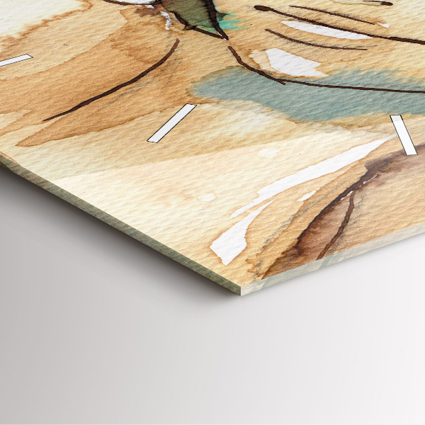 Horloge carrée en verre Femme abstraite