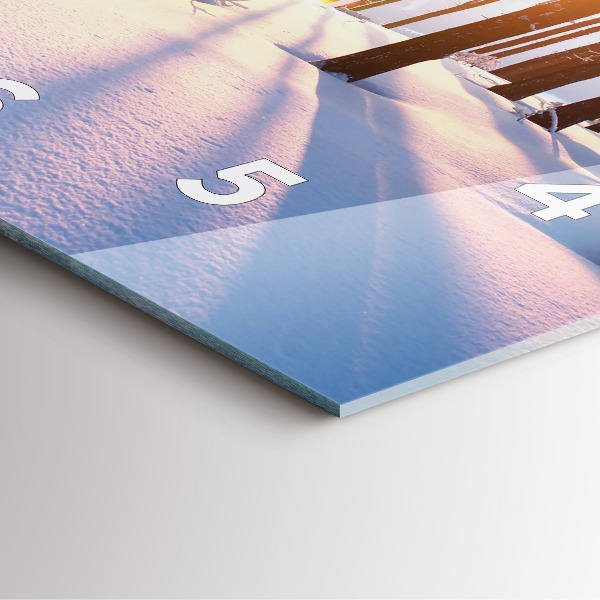 Horloge carrée en verre Forêt du coucher du soleil