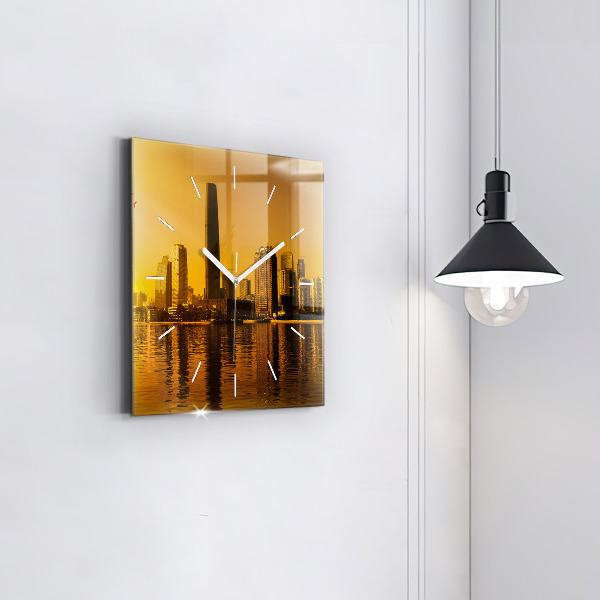 Horloge carrée en verre Rivière Zhujiang