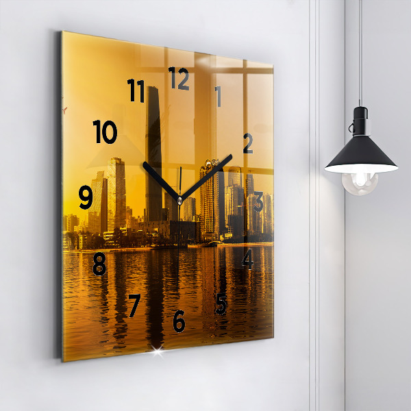 Horloge carrée en verre Rivière Zhujiang