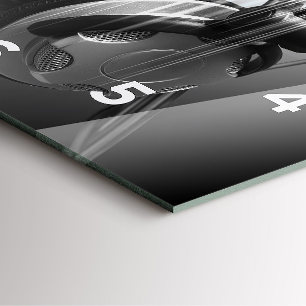 Horloge carrée en verre Microphone et casque